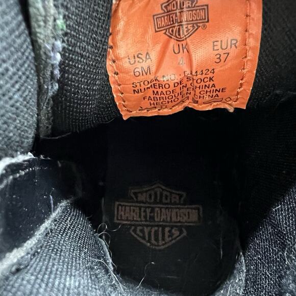 Harley Davidson Womens Size 6M Tegan Lace Up Leather Boots D84424 Black - Picture 14 of 15